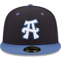 Men's New Era Navy Asheville Tourists Authentic Collection 59FIFTY Fitted Hat
