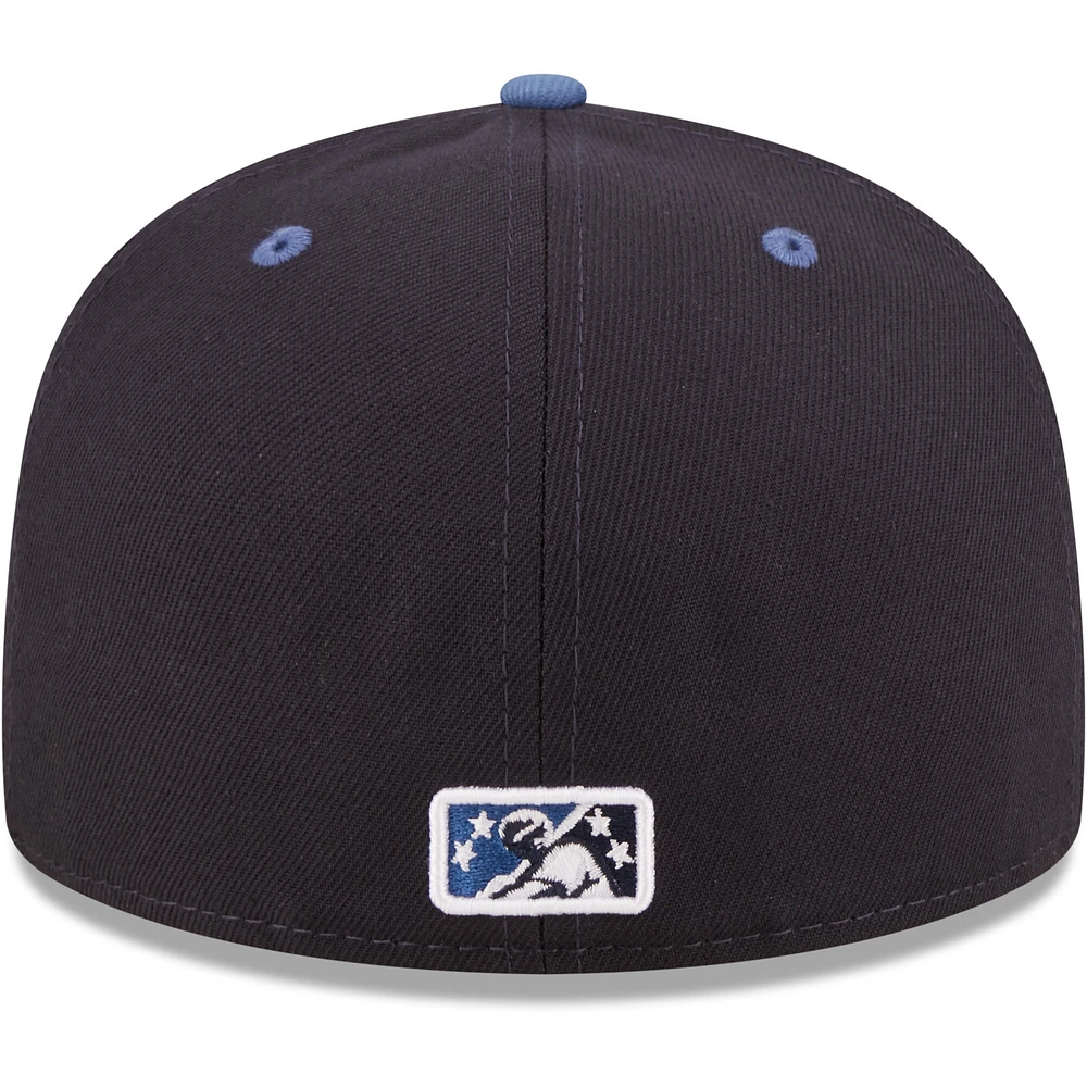 Men's New Era Navy Asheville Tourists Authentic Collection 59FIFTY Fitted Hat