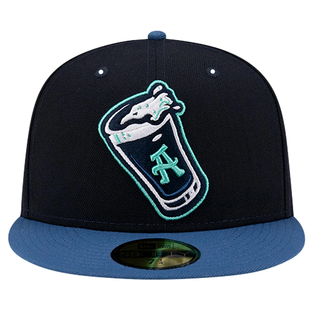 Men's New Era Navy Asheville Tourists Theme Night Beer City 59FIFTY Fitted Hat