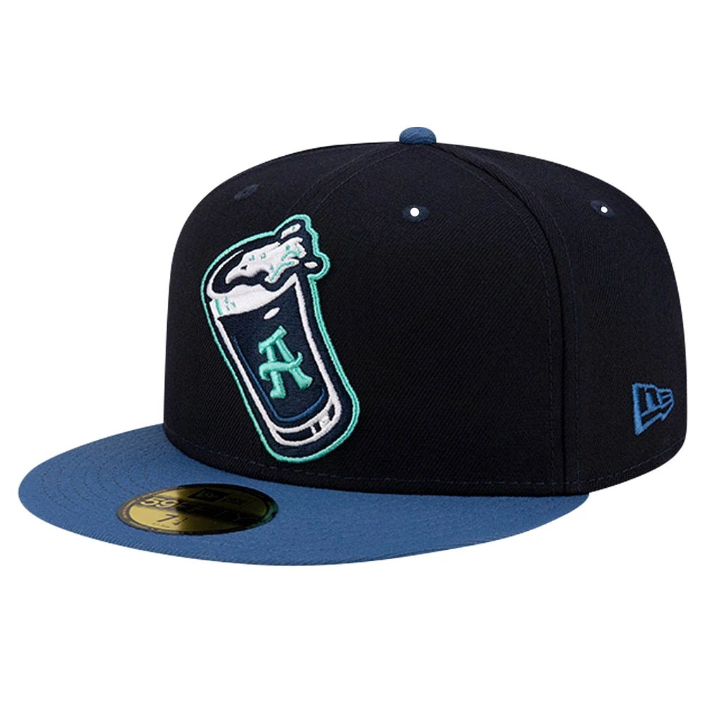 Men's New Era Navy Asheville Tourists Theme Night Beer City 59FIFTY Fitted Hat