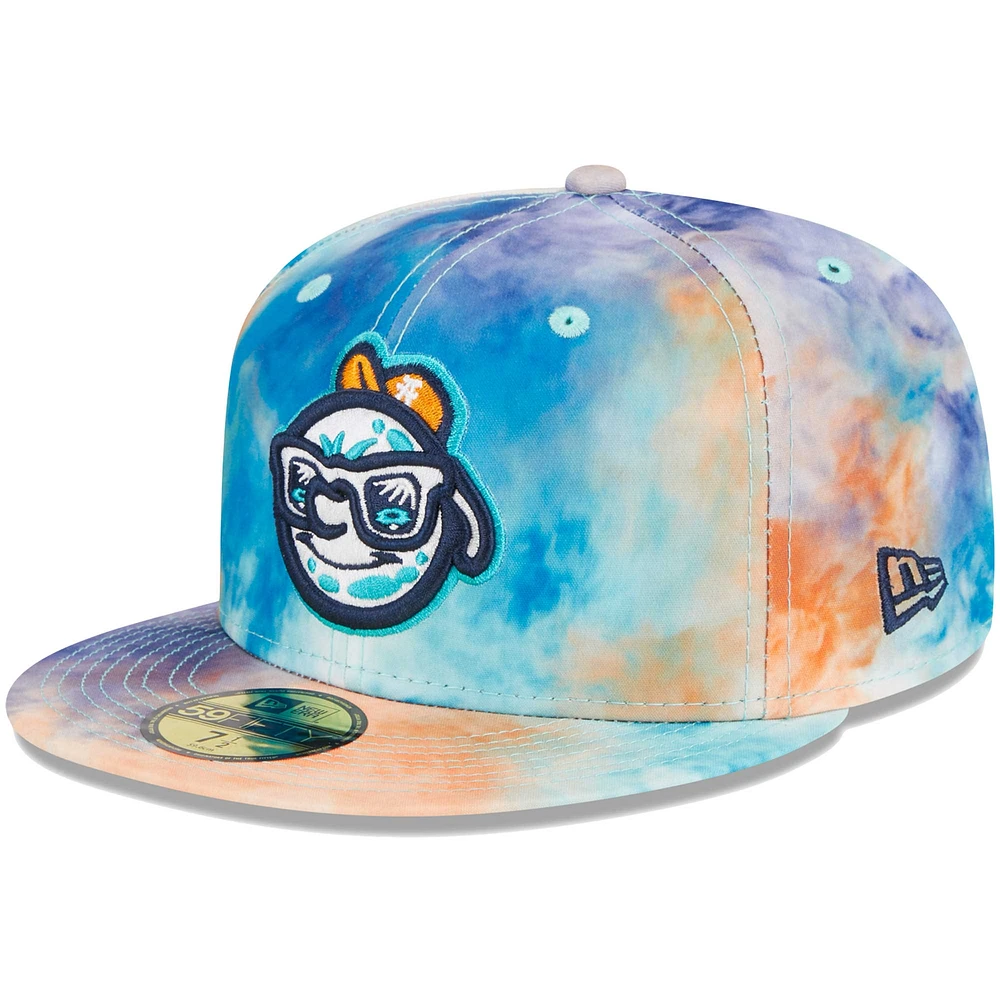 Casquette ajustée 59FIFTY New Era pour homme bleu sarcelle Asheville Tourists Theme Nights Hippies