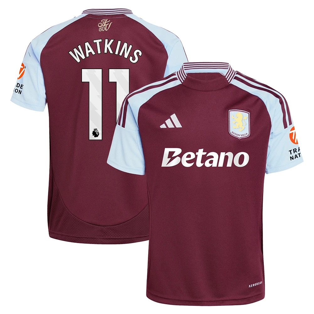 Maillot de joueur adidas Ollie Watkins Claret Aston Villa 2024/25 domicile réplique pour homme