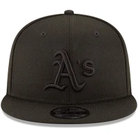 Athletics New Era Black on Black 9FIFTY Team Snapback Adjustable Hat - Black