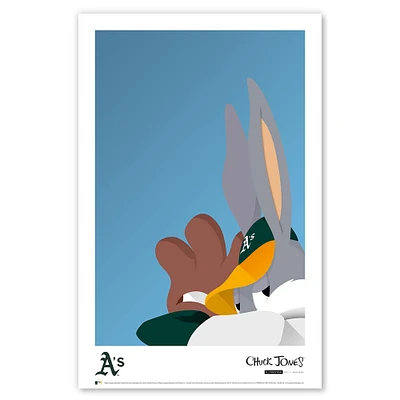 Affiche minimaliste Looney Tunes de Bugs Bunny Athletics 11" x 17"