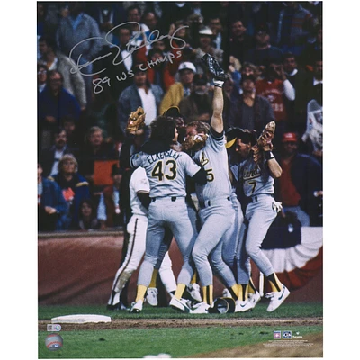 Dennis Eckersley Athletics Autographed 16'' x 20'' 1989 World Series Celebration Photograph with ''89 WS CHAMPS'' Inscription