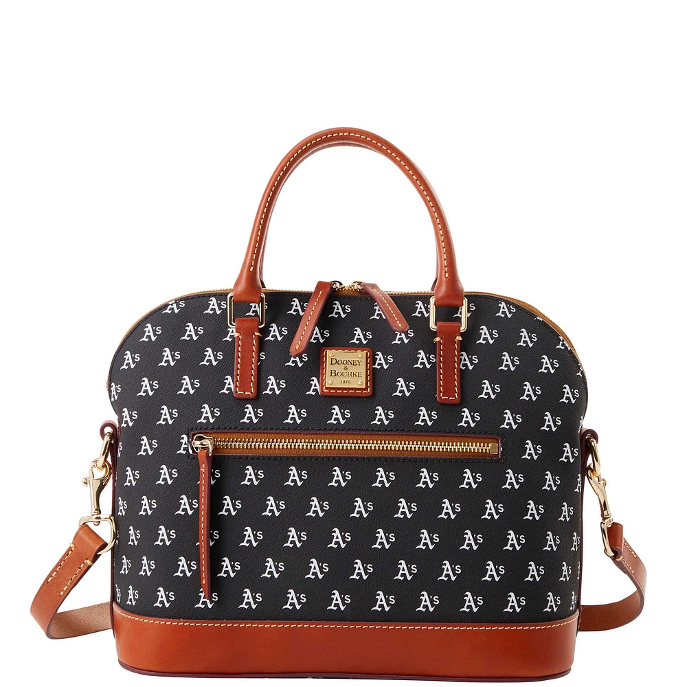 Dooney & Bourke Athletics Signature Domed Zip Satchel Purse