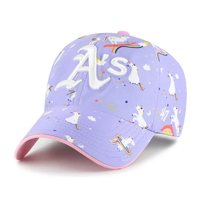 Girls Youth '47  Lavender Athletics Unicorn Clean Up Adjustable Hat