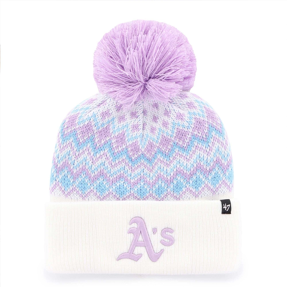 Bonnet tricoté à revers et pompon Elsa pour filles '47 White Athletics