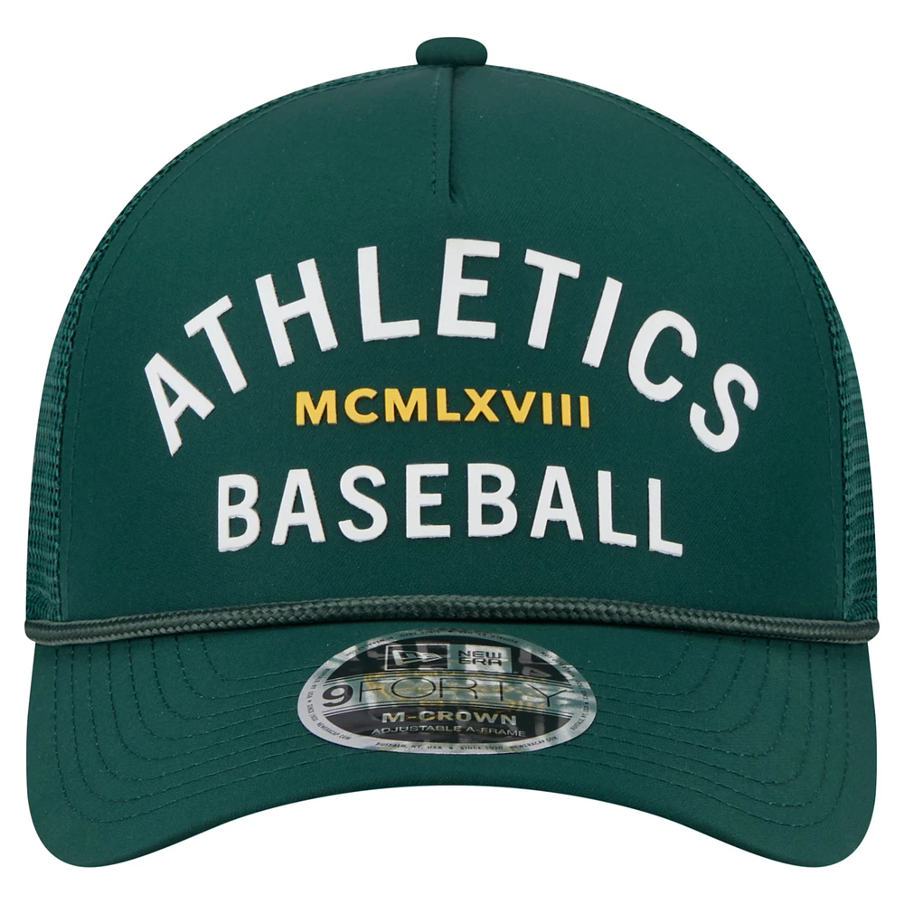 Men's New Era  Green Athletics Minimalist 9FORTY A-Frame Adjustable Hat