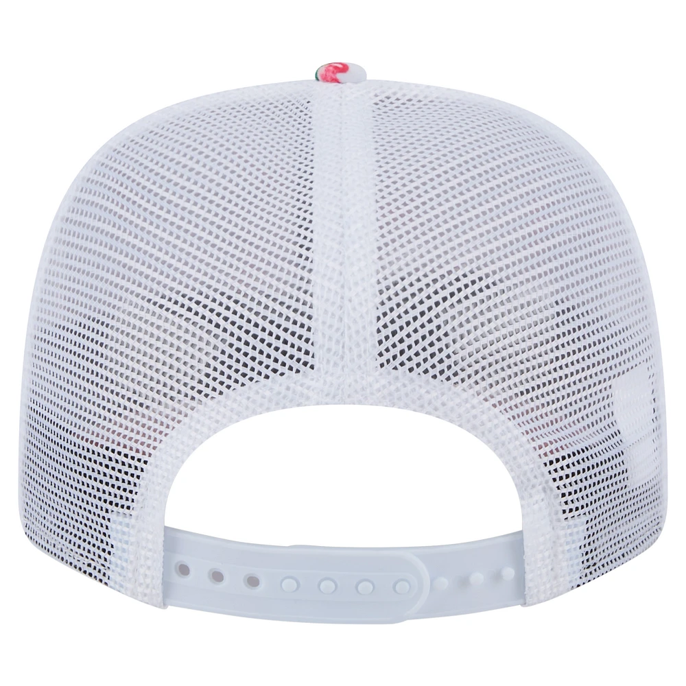 Casquette extensible à bouton-pression New Era Athletics blanche Flamingo 9SEVENTY pour homme