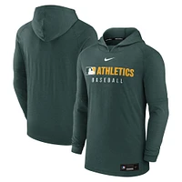 Men's Nike  Heather Green Athletics Authentic Collection Tri-Blend Performance Pullover Hoodie