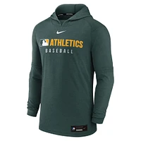 Men's Nike  Heather Green Athletics Authentic Collection Tri-Blend Performance Pullover Hoodie