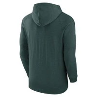 Men's Nike  Heather Green Athletics Authentic Collection Tri-Blend Performance Pullover Hoodie
