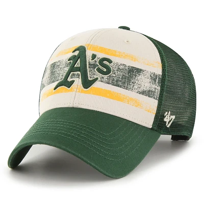 Men's '47 Cream/Green Athletics Breakout MVP Trucker Adjustable Hat