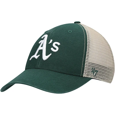 Men's '47 Green/Natural Athletics Flagship Washed MVP Trucker Snapback Hat