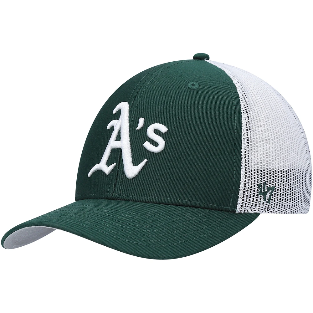 Men's '47 Green/White Athletics Primary Logo Trucker Snapback Hat