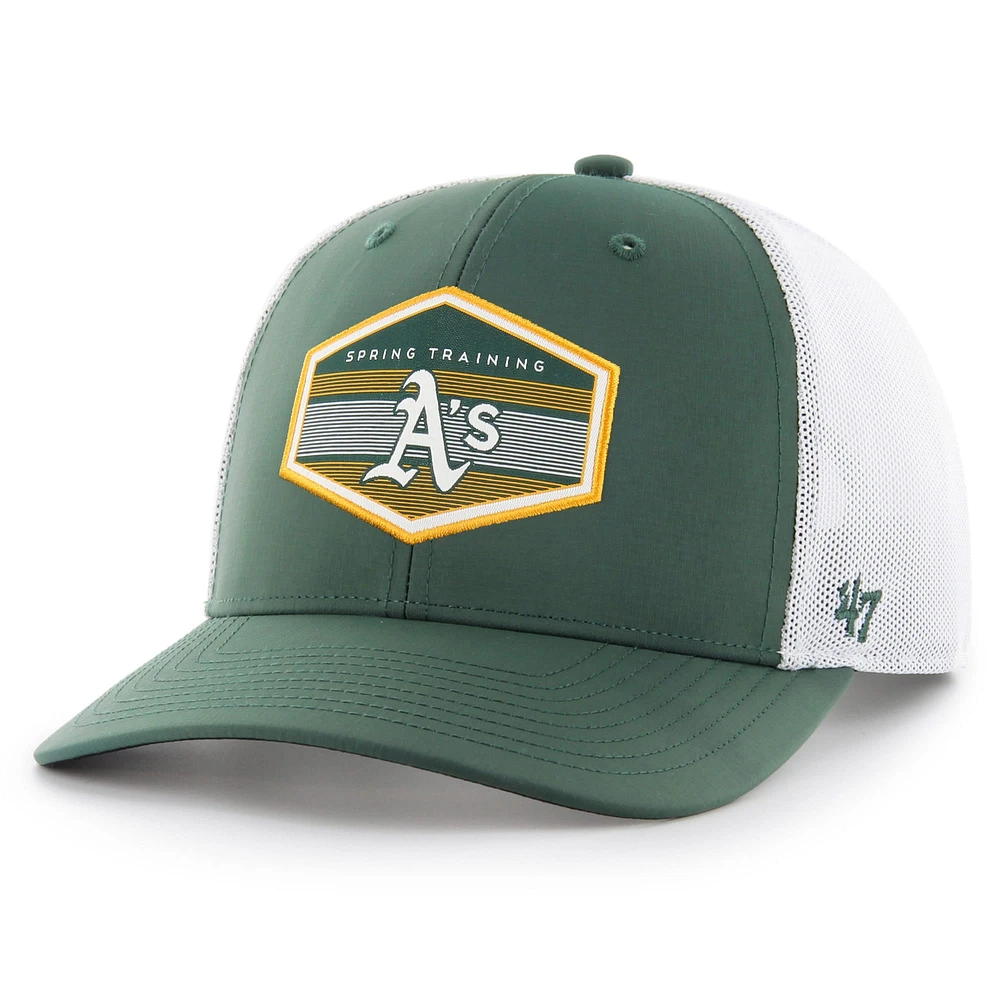 Casquette ajustable Burgess Trucker d'entraînement de printemps vert/blanc pour hommes '47 Athletics