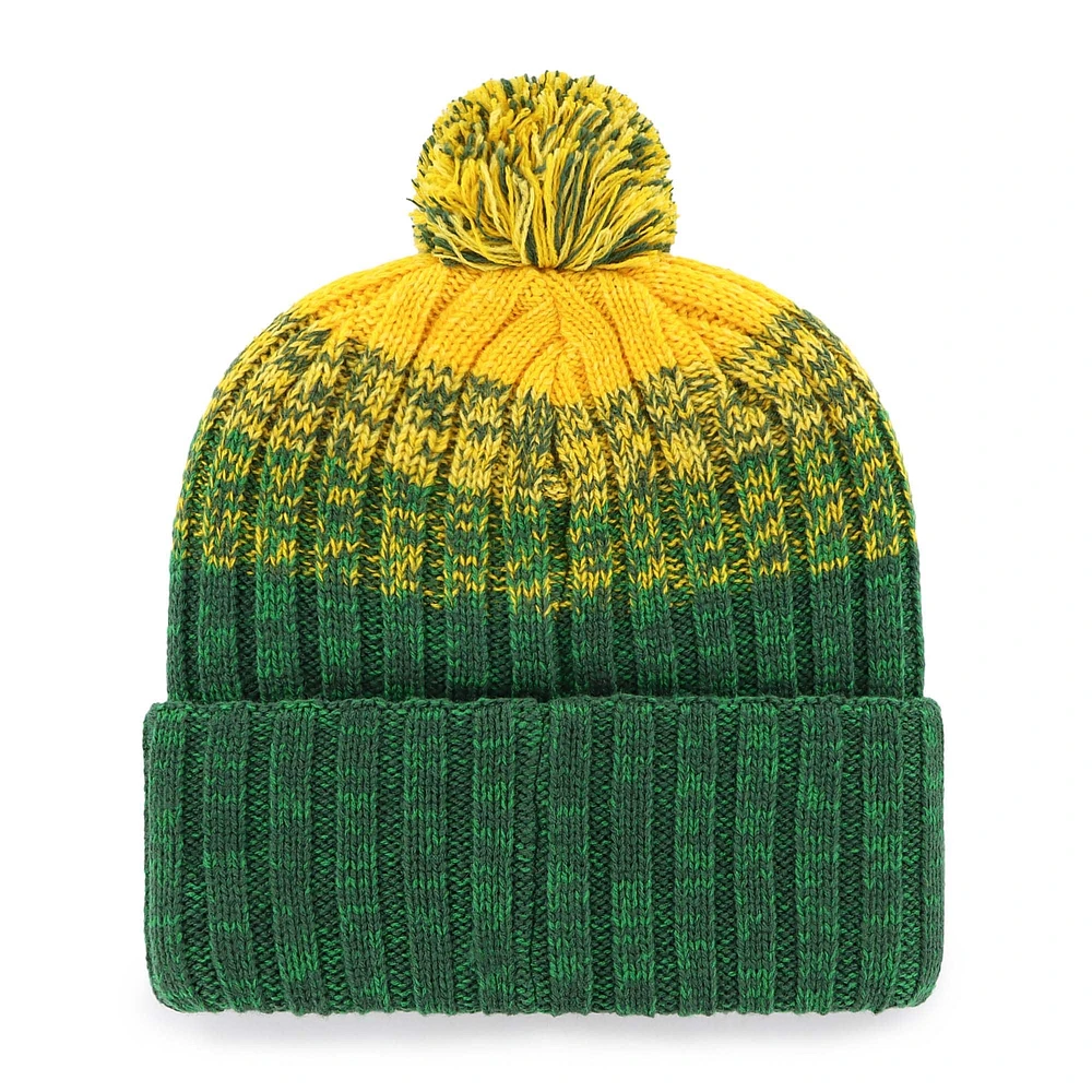 Bonnet en tricot à revers avec pompon Oakland Athletics Cascade '47 vert pour homme