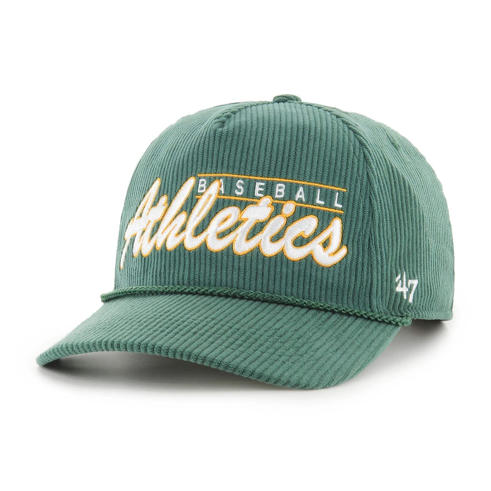 Casquette ajustable en velours côtelé Hitch verte Oakland Athletics '47 pour homme