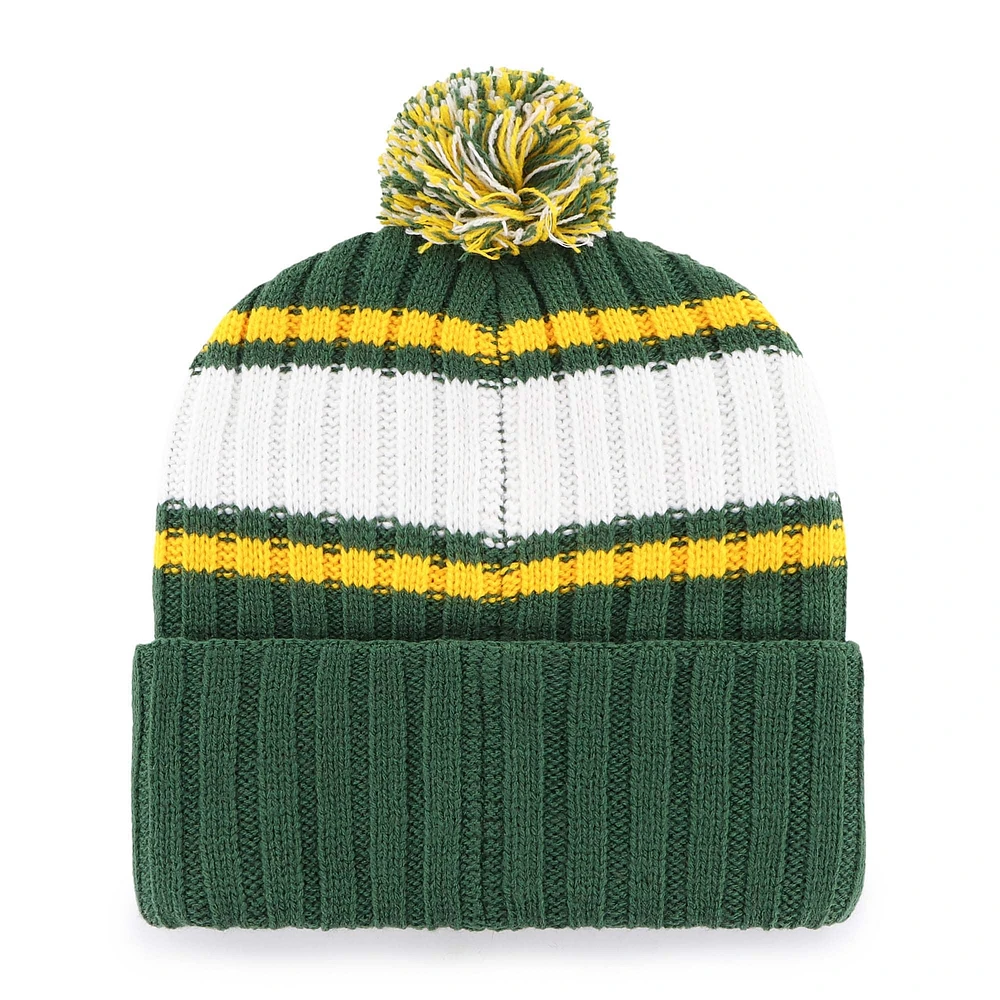 Bonnet en tricot à revers avec pompon Oakland Athletics '47 Green pour homme