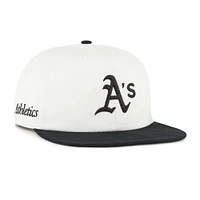 Men's '47 White/Black Athletics Foundation Captain Snapback Hat