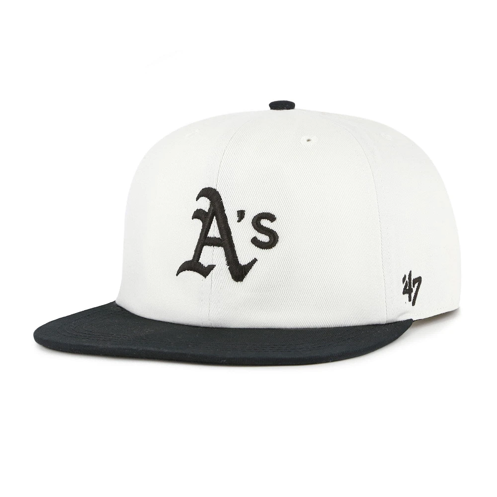 Men's '47 White/Black Athletics Foundation Captain Snapback Hat