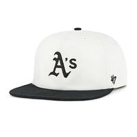 Men's '47 White/Black Athletics Foundation Captain Snapback Hat