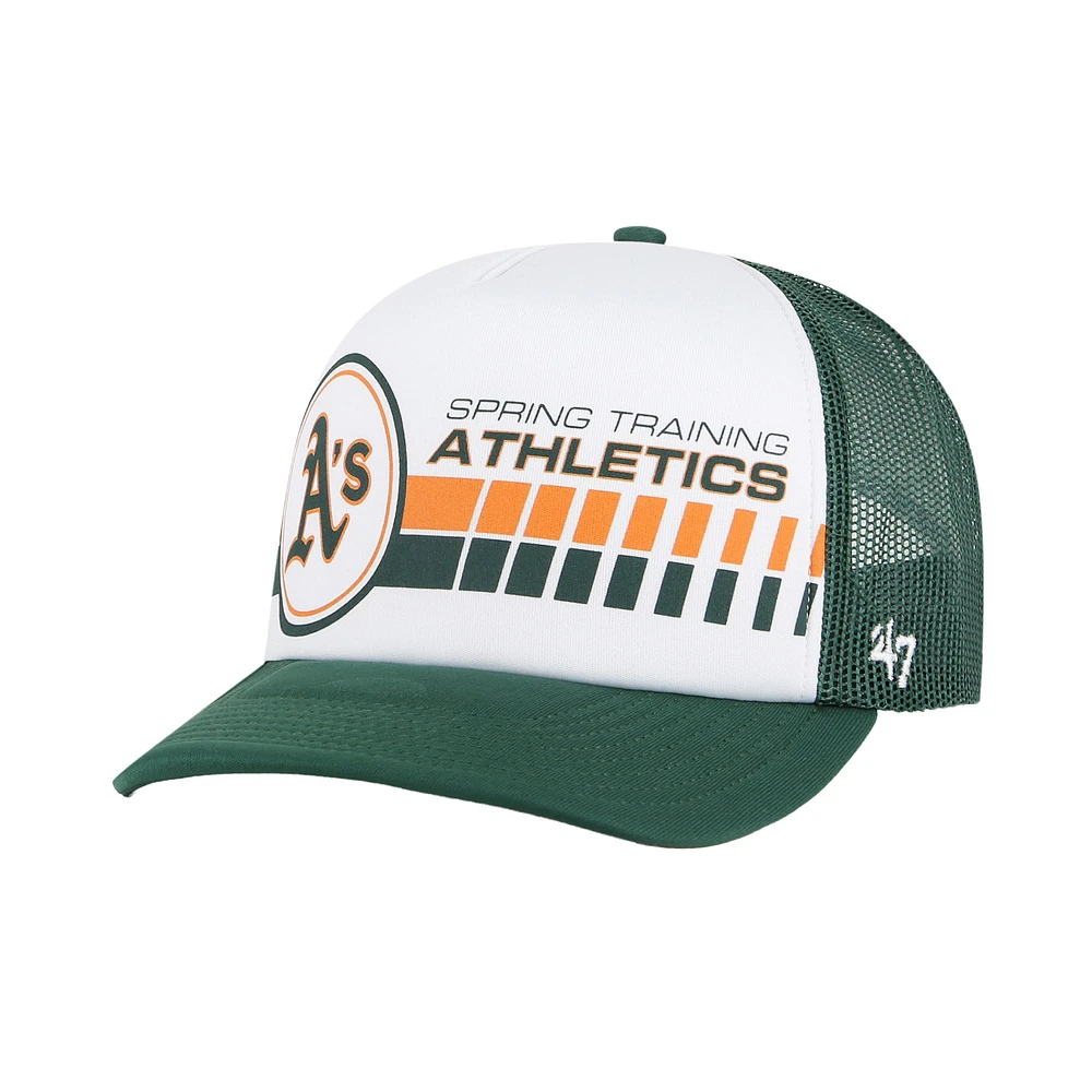 Casquette ajustable en mousse pour homme '47 Athletics Spring Training 2024, blanche/verte