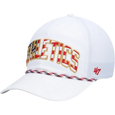 Men's '47 White Athletics Flag Flutter Hitch Snapback Hat