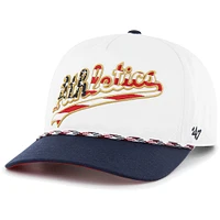 Men's '47 White Athletics Flag Script Hitch Snapback Hat