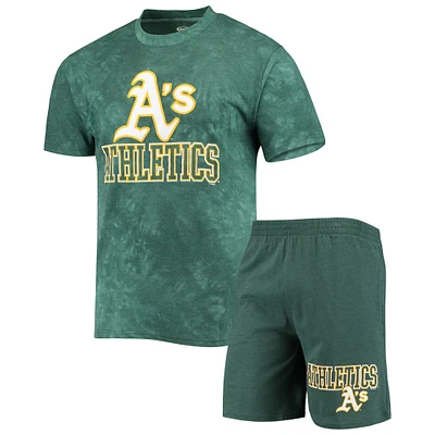 Ensemble de nuit pour homme avec t-shirt et short sport vert Athletics Billboard