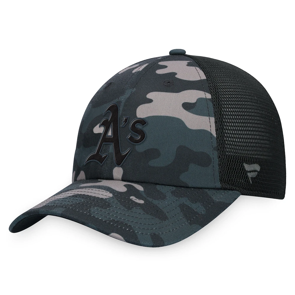 Men's Fanatics Black Athletics Camo Trucker Adjustable Hat