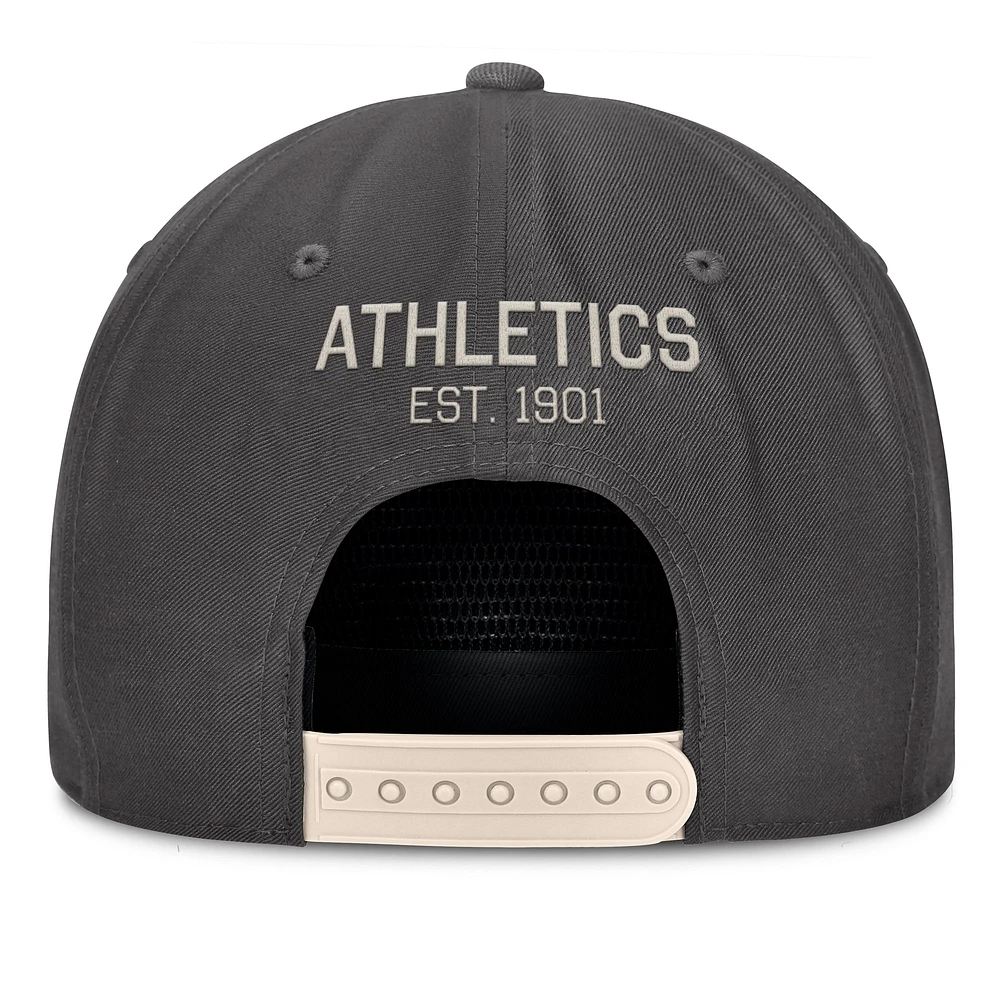 Men's Fanatics Charcoal Athletics Closer Adjustable Hat