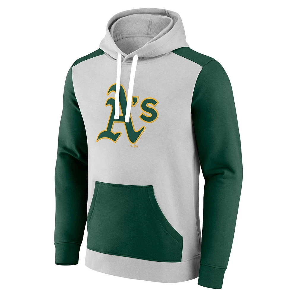 Sweat à capuche gris/vert Athletics Arctic pour homme Fanatics