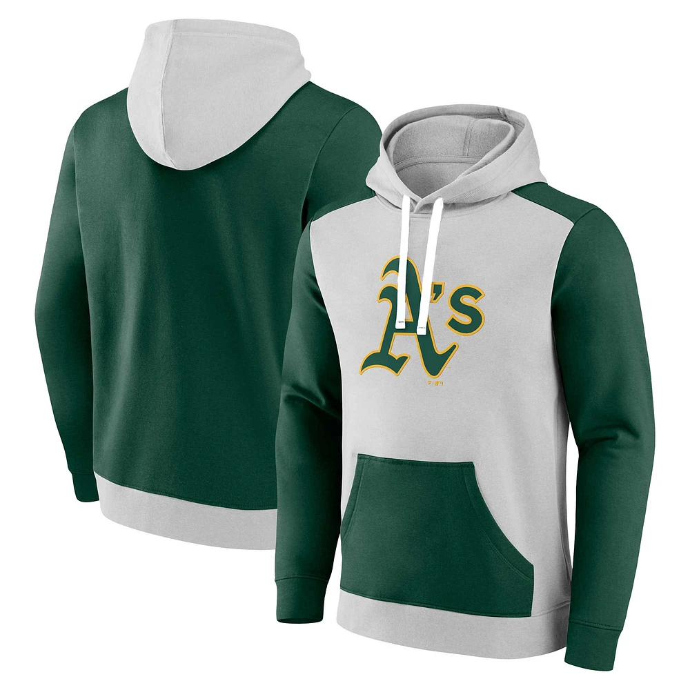 Sweat à capuche gris/vert Athletics Arctic pour homme Fanatics