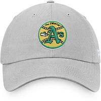 Men's Fanatics Gray Athletics Cooperstown Collection Core Adjustable Hat