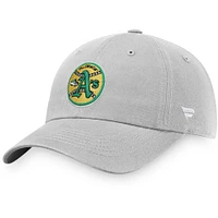 Men's Fanatics Gray Athletics Cooperstown Collection Core Adjustable Hat