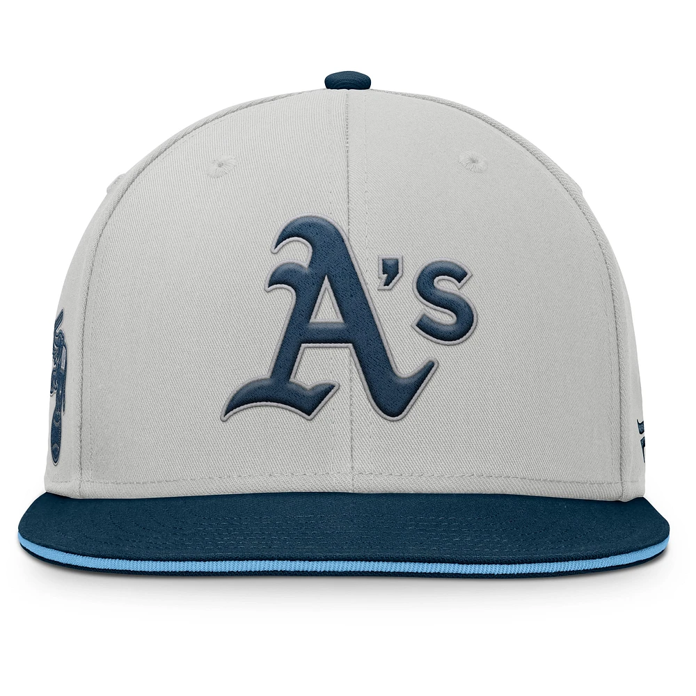 Men's Fanatics Gray Athletics Knuckleball Snapback Hat