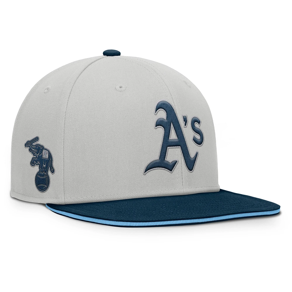 Men's Fanatics Gray Athletics Knuckleball Snapback Hat