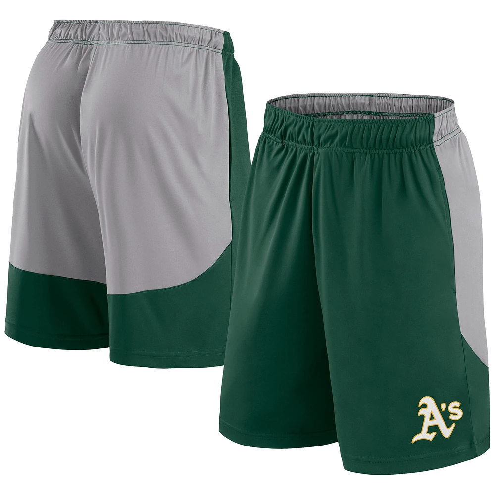 Men's Fanatics Green/Gray Athletics Go Hard Shorts