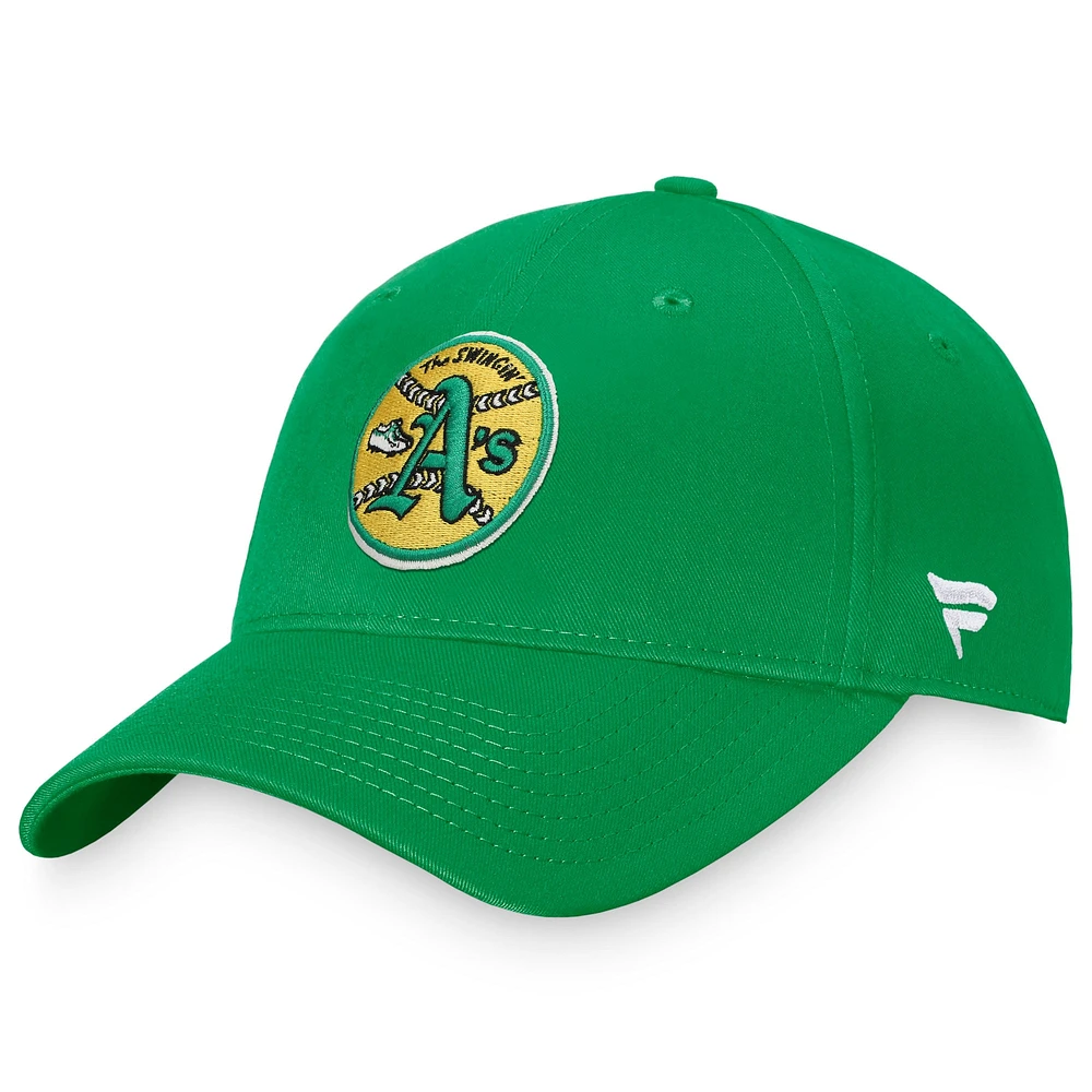 Men's Fanatics Green Athletics Cooperstown Collection Core Adjustable Hat