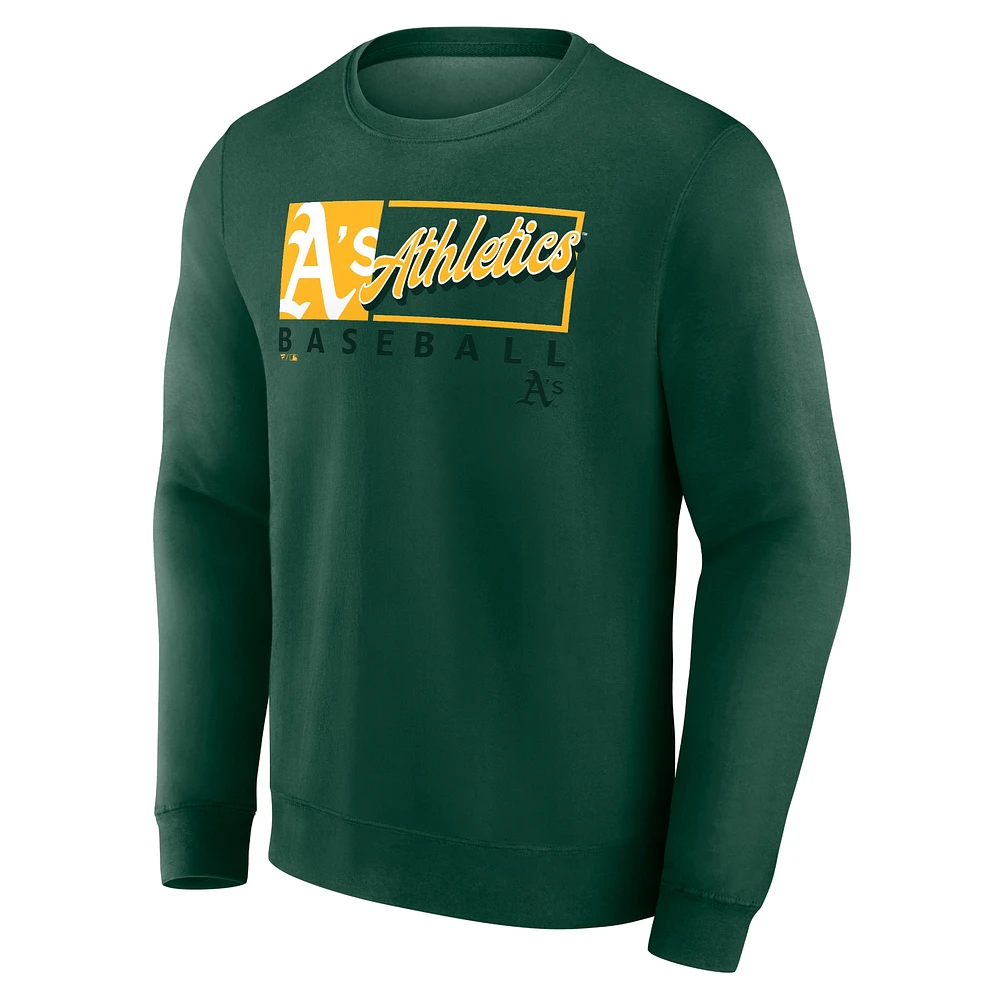 Men's Fanatics Green Athletics Focus Fleece Pullover Sweatshirt