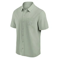 Men's Fanatics Green Athletics Front Office Button-Up Shirt