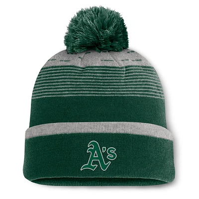 Bonnet en tricot à revers et pompon Fanatics Green Athletics Fundamental Gradient pour homme