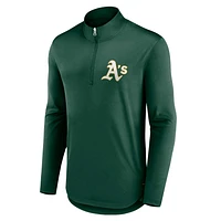 Men's Fanatics Green Athletics Tough Minded Lightweight Quarter-Zip Pullover