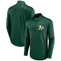 Veste Oakland Athletics Tough Minded à quart de zip vert marque Fanatics pour homme