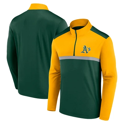 Men's Fanatics Green Athletics Unstoppable Quarter-Zip Top