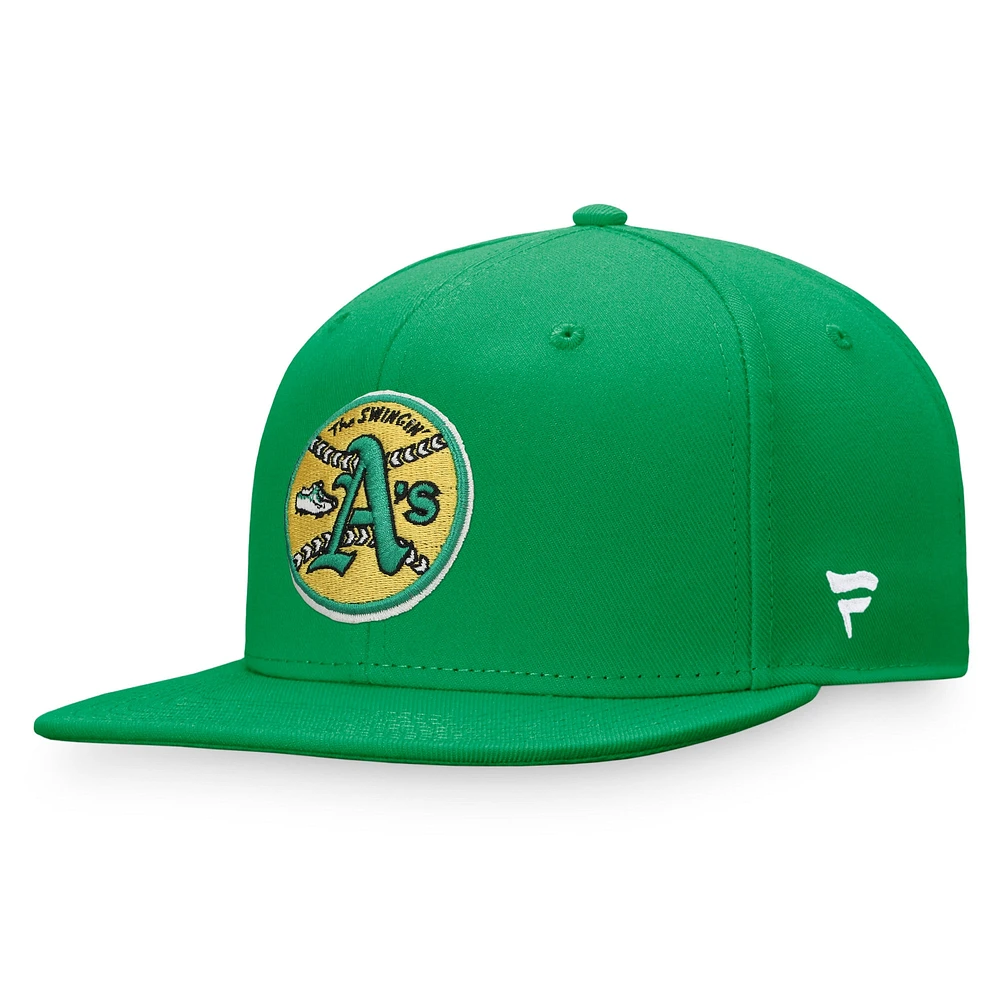 Men's Fanatics Kelly Green Athletics Cooperstown Collection Core Snapback Hat