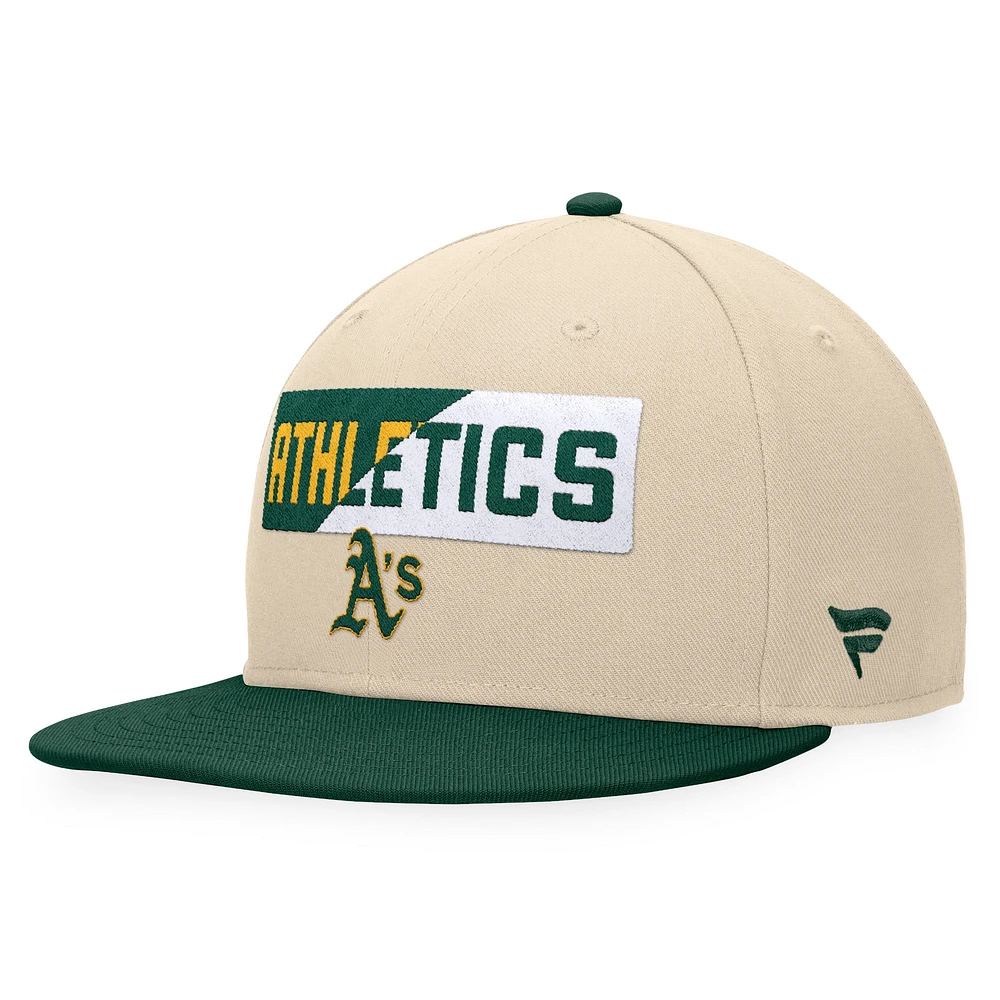 Men's Fanatics Khaki/Green Athletics Cycle Snapback Hat