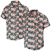 Chemise boutonnée en lin à imprimé floral FOCO Green Athletics pour homme